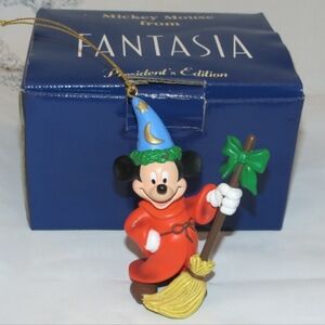 Fantasia Mickey Mouse Grolier Christmas Magic Disney Ornament with Box RARE
